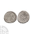 Saxon Coins - Merovingian - Monogram AR Denier