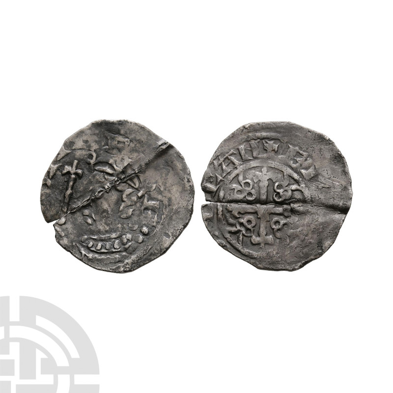 English Norman Coins - Stephen - Canterbury / Edward - Cross and Piles AR Penny...