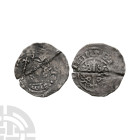 English Norman Coins - Stephen - Canterbury / Edward - Cross and Piles AR Penny