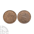 English Milled Coins - Victoria - 1871 - Bronze Halfpenny