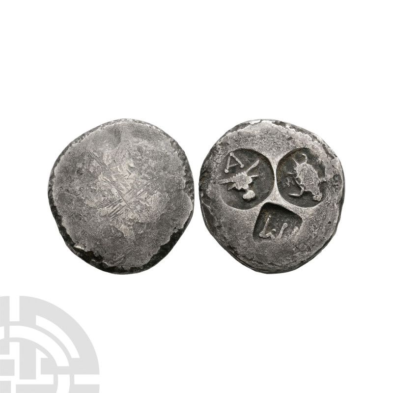 Ancient Greek Coins - Countermarked Coin Ingot
2nd century B.C. or later. A sil...