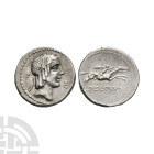 Ancient Roman Republican Coins - L Calpurnius Piso L f L n Frugi - Naked Horseman AR Denarius