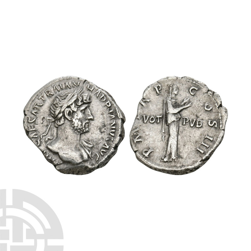 Ancient Roman Imperial Coins - Hadrian - Pietas AR Denarius
119 A.D. Rome mint....