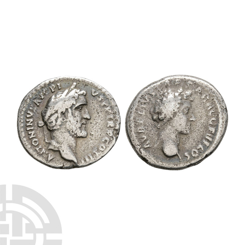 Ancient Roman Imperial Coins - Antoninus Pius and Marcus Aurelius - Portrait AR ...