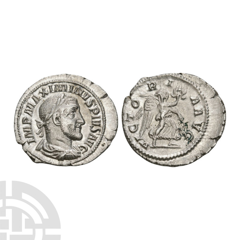 Ancient Roman Imperial Coins - Maximinus - Victory AR Denarius
235-236 A.D. Rom...