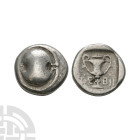 Ancient Greek Coins - Thebes - Boeotia - Shield AR Hemidrachm