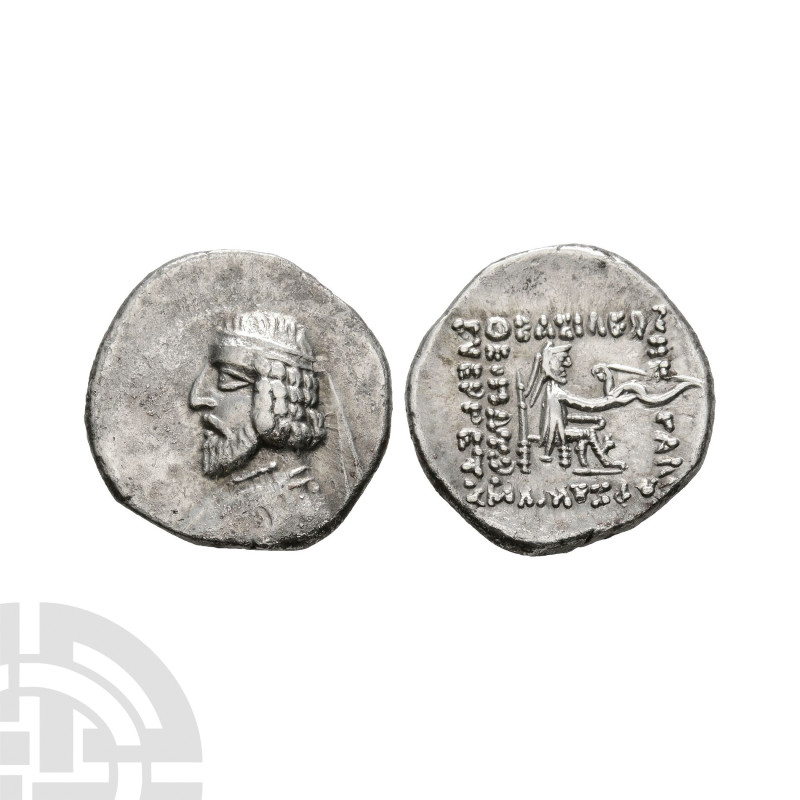 Ancient Greek Coins - Parthia - Orodes I - AE Drachm
89-78 B.C. Obv: profile bu...