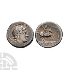 Ancient Roman Republican Coins - P Crepusius - Horseman AR Denarius