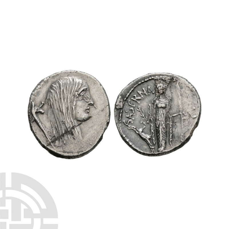 Ancient Roman Republican Coins - L Hostilius Saserna - Gaulish Captive Denarius...