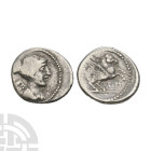 Ancient Roman Republican Coins - Q Titius - Pegasus AR Quinarius