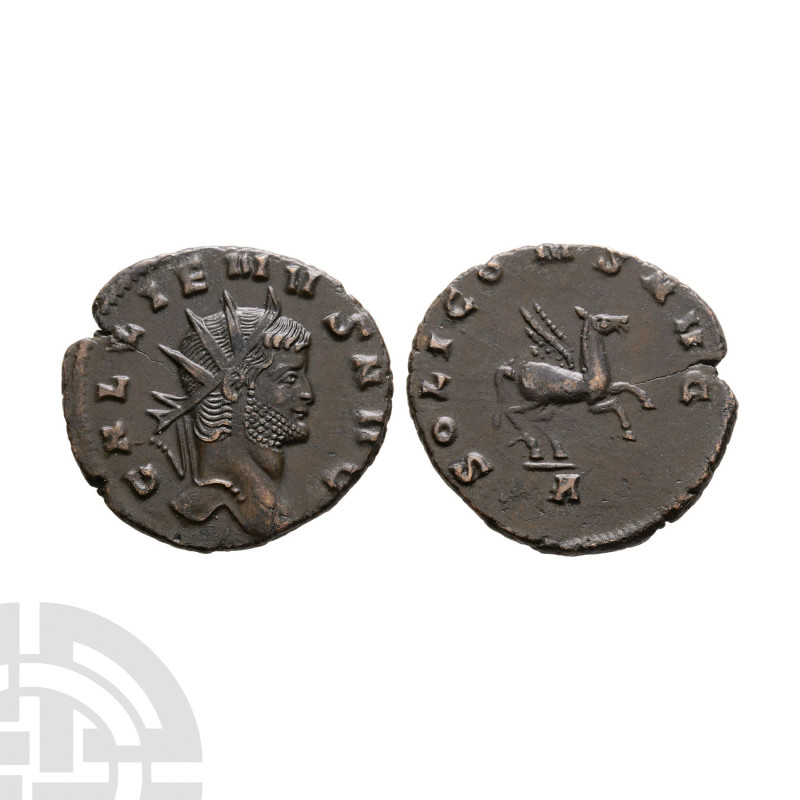 Ancient Roman Imperial Coins - Gallienus - Pegasus AE Antoninianus
267-268 A.D....