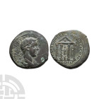 Ancient Roman Provincial Coins - Gordian III - Nikopolis - Temple Bronze