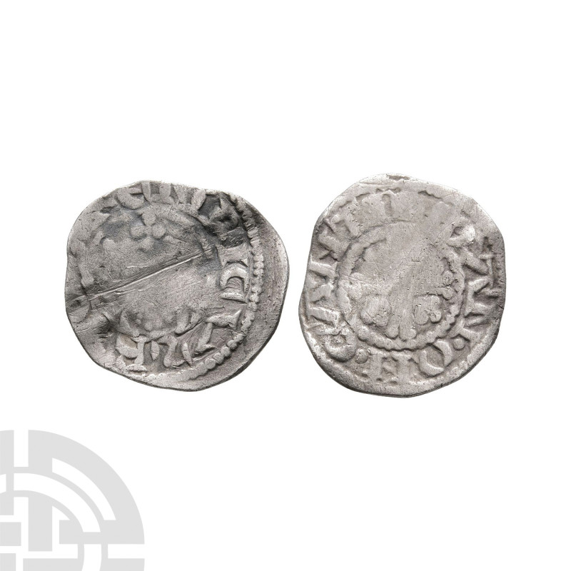 English Medieval Coins - John - Canterbury / Ioan - Class 4c - Short Cross AR Pe...