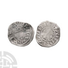 English Medieval Coins - John - Canterbury / Ioan - Class 4c - Short Cross AR Penny