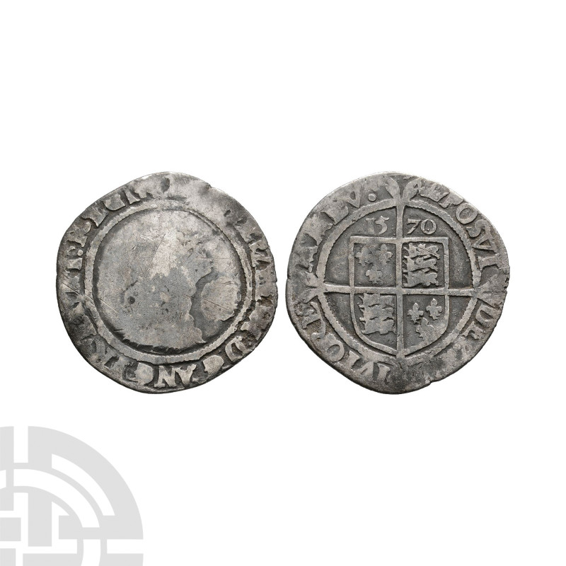 English Tudor Coins - Elizabeth I - 1570 - AR Sixpence
Dated 1570 A.D. Third an...