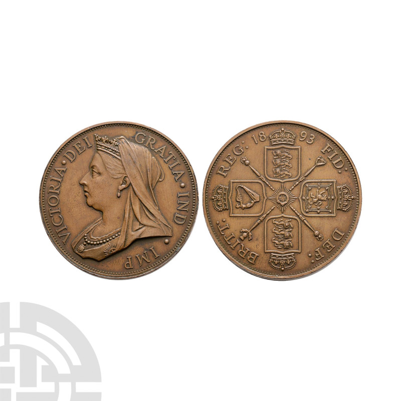 English Milled Coins - Victoria - '1893' - Bronze Proof Pattern Double Florin
2...