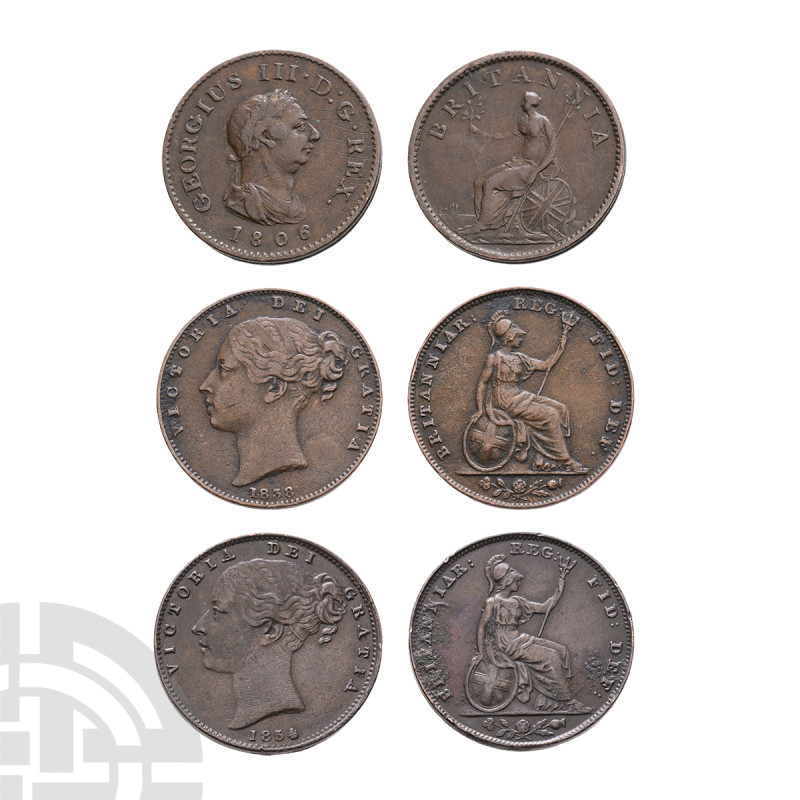 English Milled Coins - George III and Victoria - AE Farthing Group [3]
Dated 18...