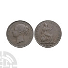 English Milled Coins - Victoria - 1855 PT - AE Penny