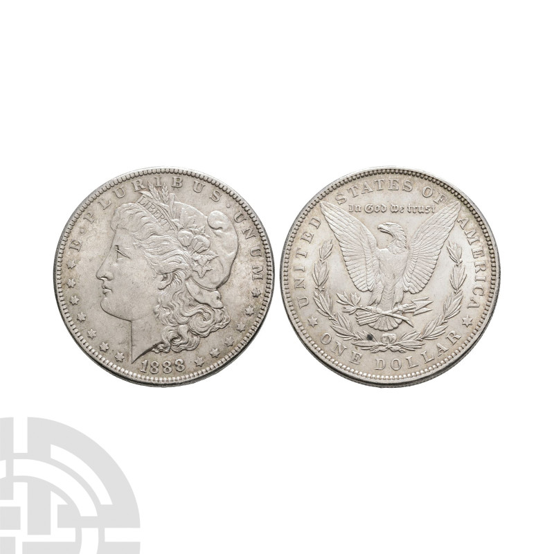 World Coins - USA - 1888 - Morgan AR Dollar
Dated 1888 A.D. Obv: profile bust w...