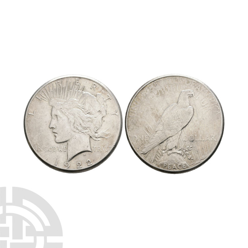 World Coins - USA - 1922 S - Peace AR Dollar
Dated 1922 A.D. San Francisco mint...