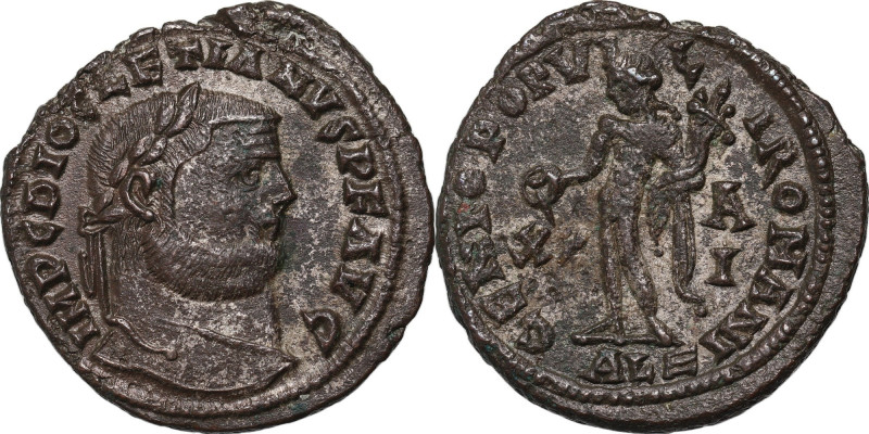 Roman Empire, Diocletian 284-305, Follis, Alexandria Weight 8,74 g, 27 mm.
 Wag...