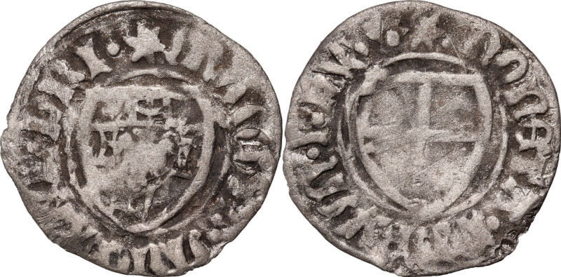 Zakon Krzyżacki, Michał I Küchmeister 1414-1422, szeląg, Toruń Waga 1,25 g. Odmi...