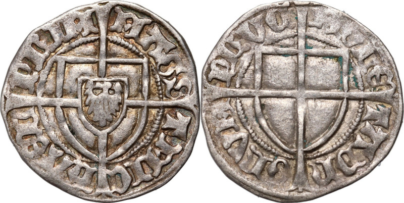 Zakon Krzyżacki, Michał I Küchmeister 1414-1422, szeląg, Toruń Waga 1,64 g. Odmi...