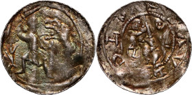 Władysław II Wygnaniec 1138-1146, denar, walka rycerza z lwem