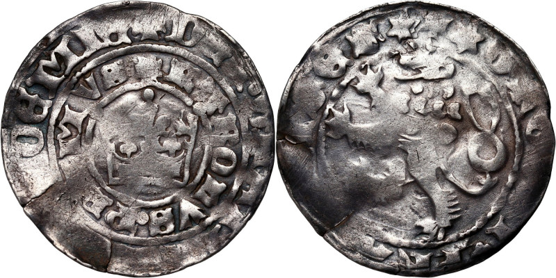 Bohemia, Charles IV 1346-1378, Prague Groschen Silver 3,50 g. Srebro 3,55 g. Ład...