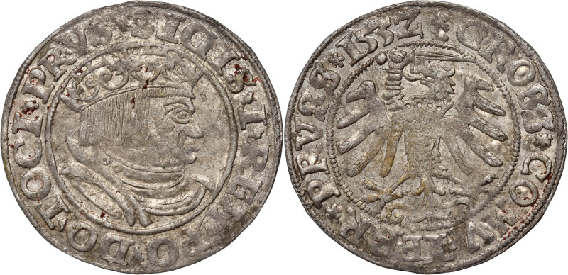 Zygmunt I Stary, grosz 1532, Toruń Reference: Kopicki 3087 (R)
Grade: XF- 

Z...