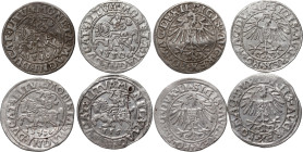 Zygmunt II August, zestaw 4 x półgrosz z lat 1547-1556, Wilno