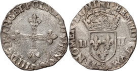 Henryk III Walezy, 1/4 ecu 1586 9, Rennes