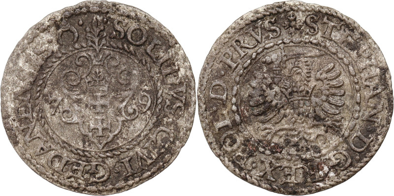 Stefan Batory, szeląg 1579, Gdańsk Ciemna patyna. Reference: Kopicki 7426 (R)
G...