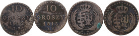Księstwo Warszawskie, Fryderyk August I, zestaw, 10 groszy 1812 IB i 10 groszy 1813 IB