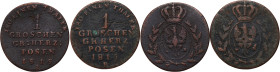 Wielkie Księstwo Poznańskie, zestaw 1 grosz 1816 A i 1 grosz 1816 B