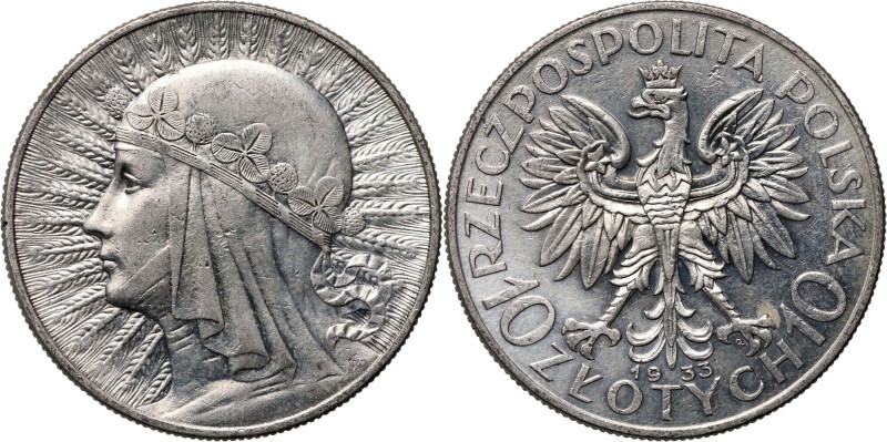 II RP, 10 złotych 1933, Warszawa, głowa kobiety Reference: Parchimowicz 120c
Gr...
