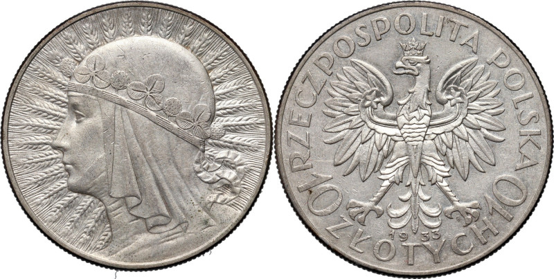 II RP, 10 złotych 1933, Warszawa, Głowa Kobiety Reference: Parchimowicz 120c
Gr...