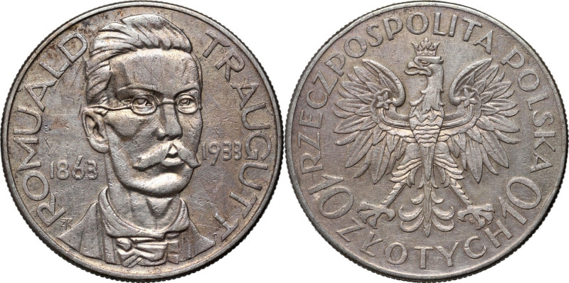 II RP, 10 złotych 1933, Warszawa, Romuald Traugutt Reference: Parchimowicz 122
...