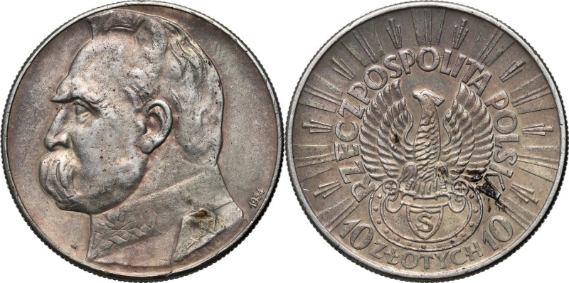 II RP, 10 złotych 1934 S, Warszawa, Józef Piłsudski, Orzeł Strzelecki Reference:...