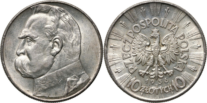 II RP, 10 złotych 1936, Warszawa, Józef Piłsudski Reference: Parchimowicz 124c
...