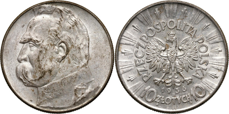 II RP, 10 złotych 1936, Warszawa, Józef Piłsudski Reference: Parchimowicz 124c
...