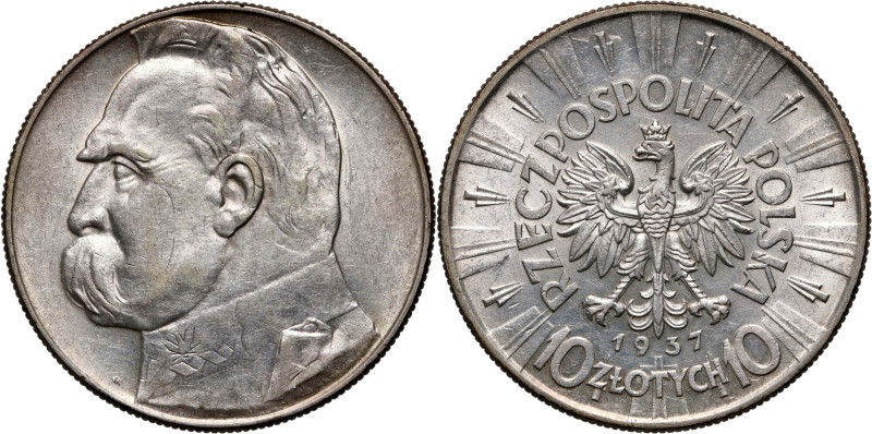 II RP, 10 złotych 1937, Warszawa, Józef Piłsudski Reference: Parchimowicz 124d
...