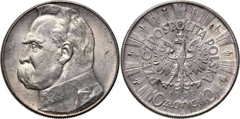 II RP, 10 złotych 1939, Warszawa, Józef Piłsudski Reference: Parchimowicz 124f
...