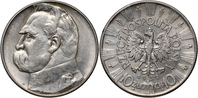 II RP, 10 złotych 1939, Warszawa, Józef Piłsudski Reference: Parchimowicz 124f
...