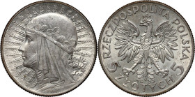 II RP, 5 złotych 1933, Warszawa, Głowa Kobiety