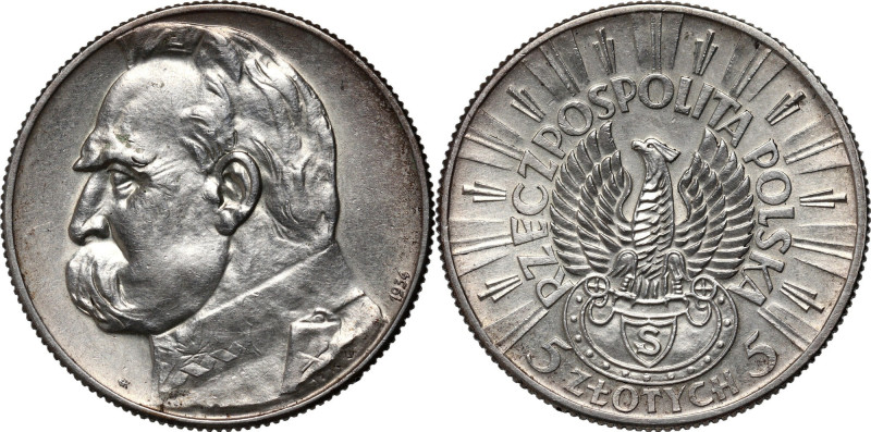 II RP, 5 złotych 1934, Warszawa, Józef Piłsudski, Orzeł Strzelecki Reference: Pa...