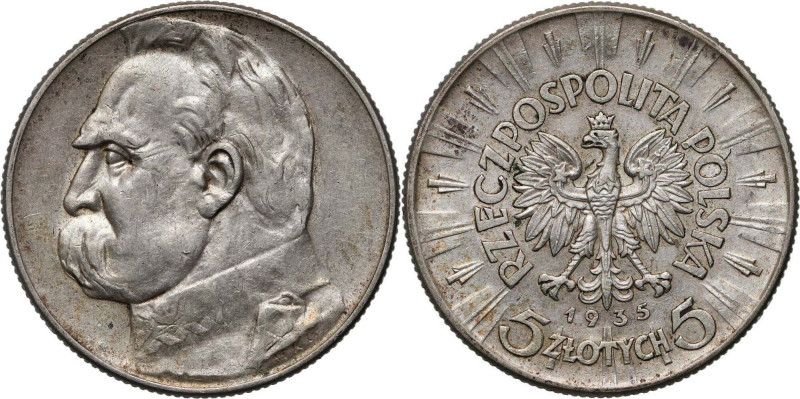 II RP, 5 złotych 1935, Warszawa, Józef Piłsudski Ładnie zachowane.

Reference:...