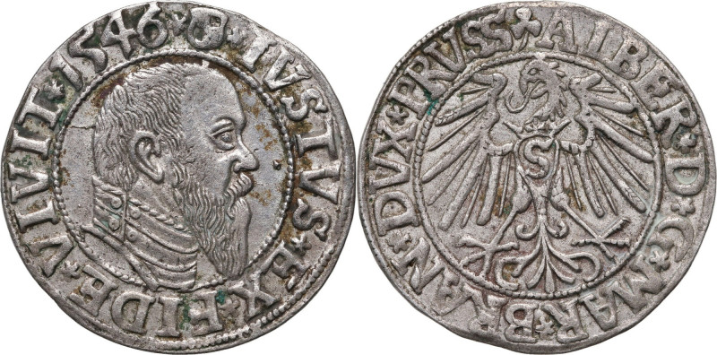 Prusy Książęce, Albert Hohenzollern, grosz 1546, Królewiec Reference: Kopicki 37...