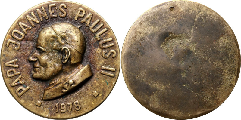 PRL, duży medal Papa Joannes Paulus II 1978 Odlew w mosiądzu, średnica: 115 mm, ...