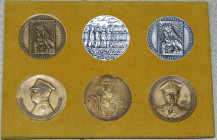 PRL, zestaw 6 sztuk medali: 3 x Katyń, 1 x gen. Sikorski, J. Wybicki i gen. Bór-Komorowski